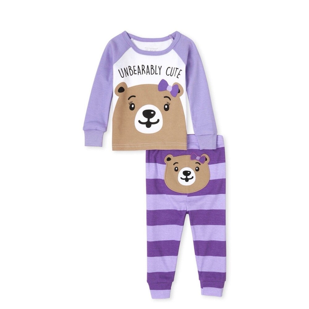 The Children’s Place Toddler Girls Bear Snug Fit Cotton Pajamas 3T